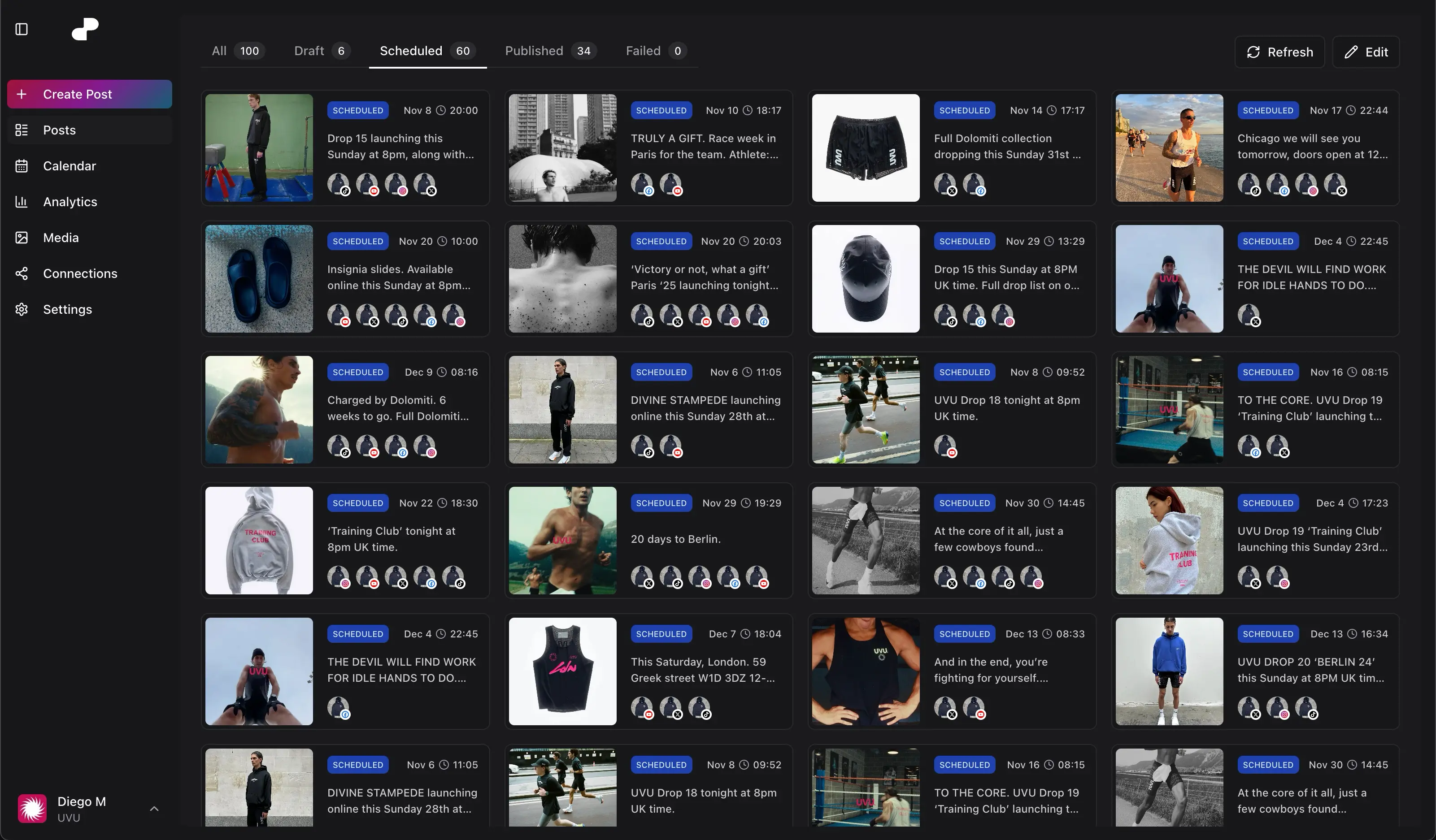 dopost posts interface dark